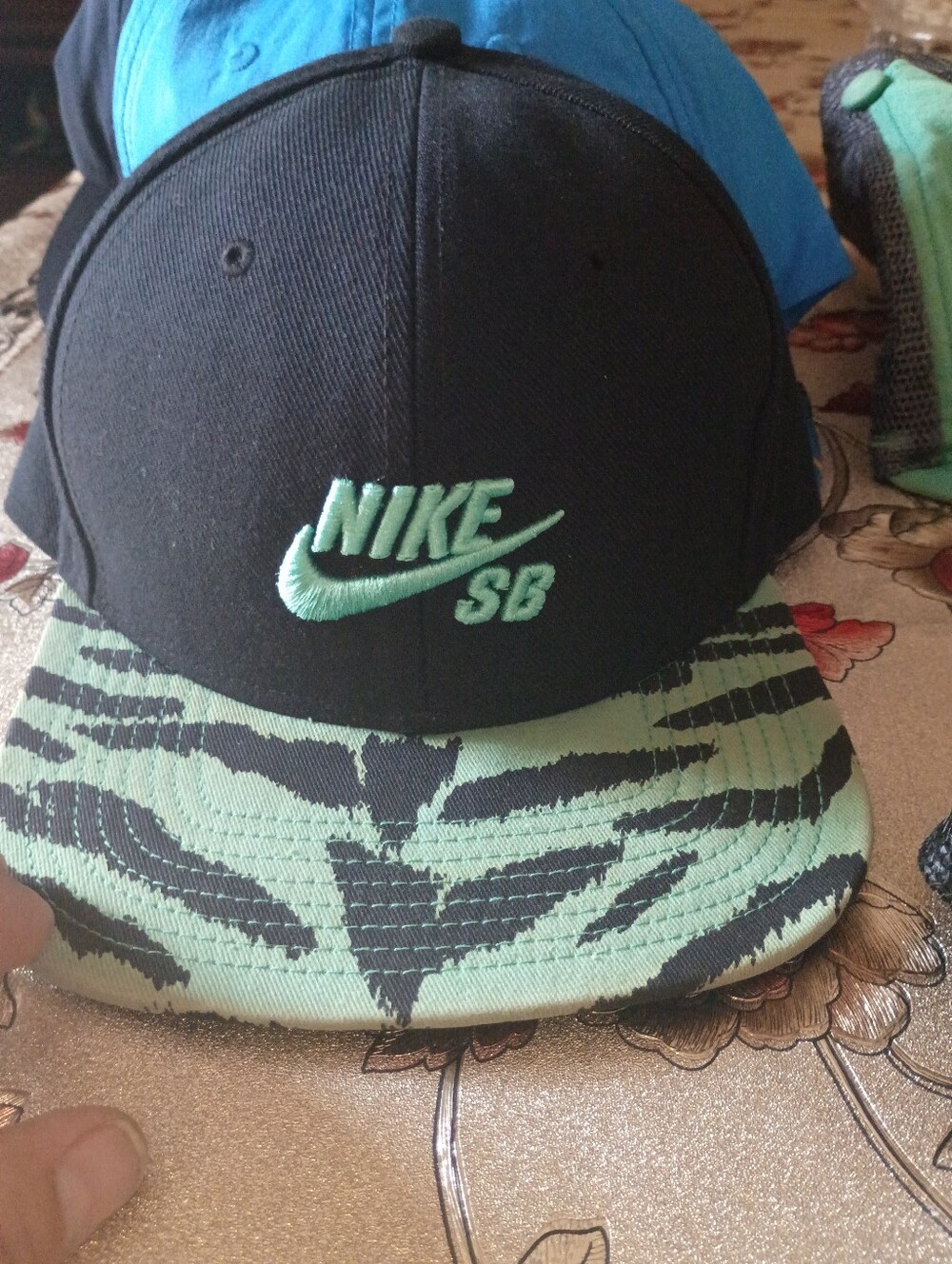 Nike SB Tiger Bill Black and Mint Green Snapback Hat